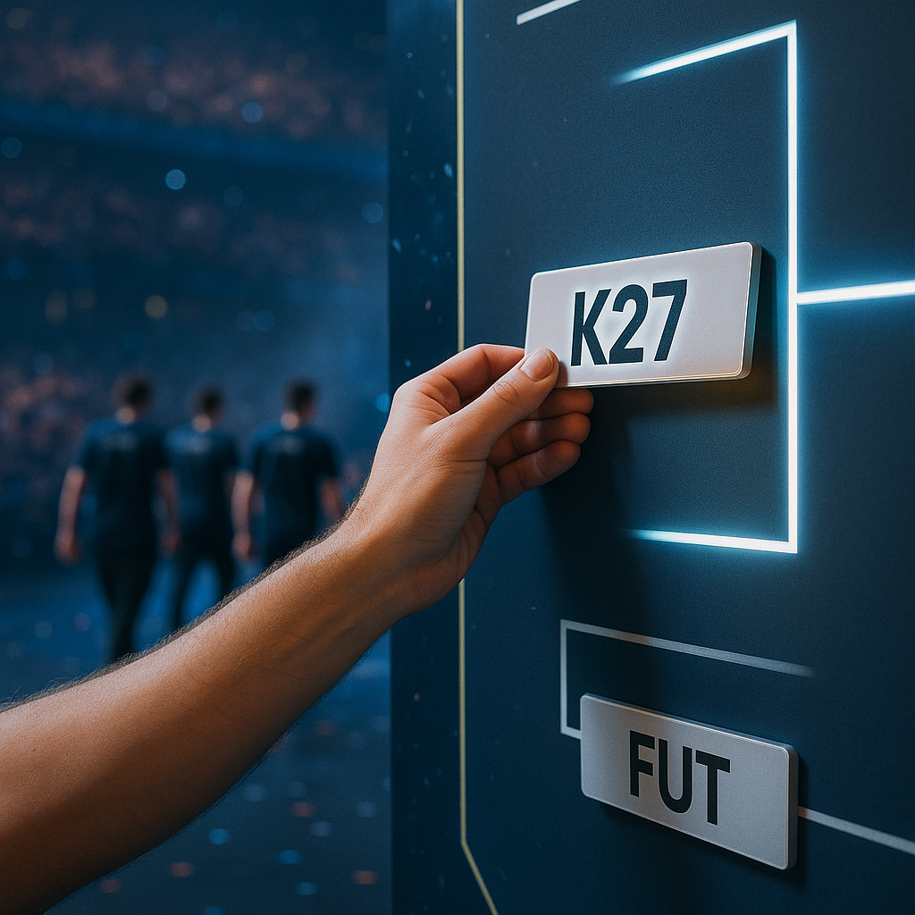 Tournament official swaps FUT for K27 on a glowing playoff bracket at PGL Astana